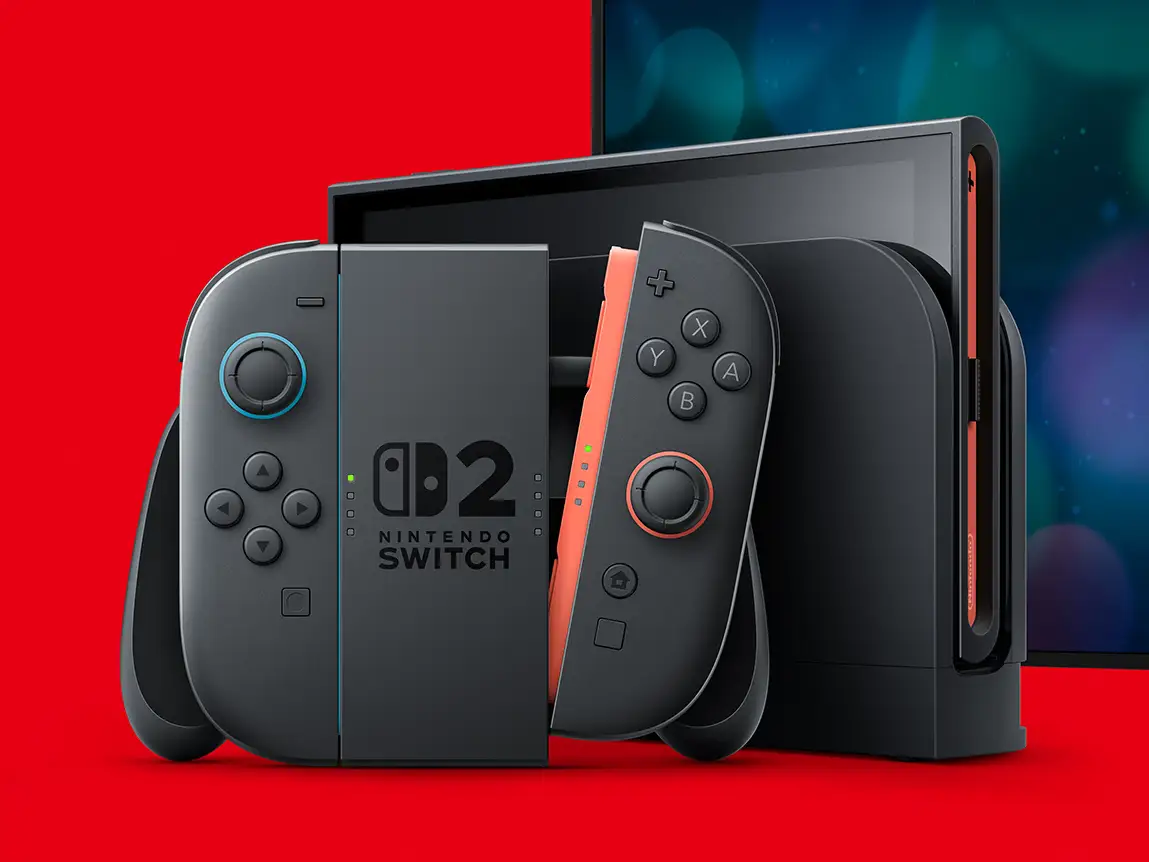 Nintendo Switch 2 handheld console showcasing updated design and dual controllers