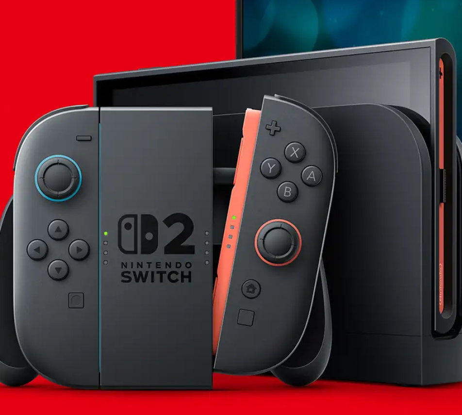 Nintendo Switch 2 handheld console showcasing updated design and dual controllers
